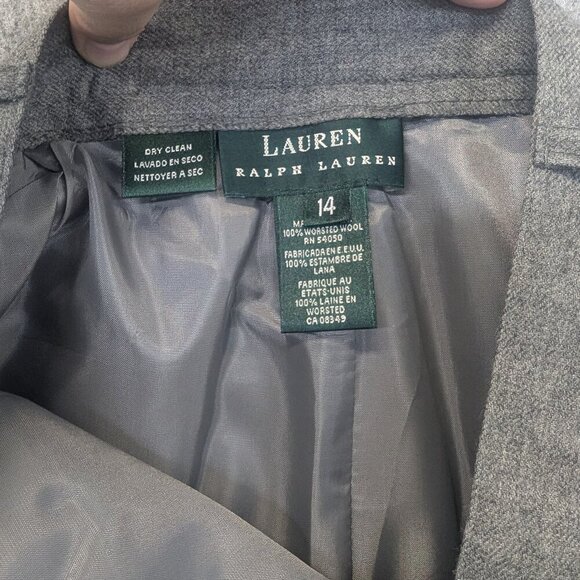 Lauren Ralph Lauren women dress pants grey formal business office pleat size 14 - Picture 5 of 11